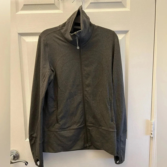 ! LULULEMON In Stride Jacket Sweatshirt  Zip Up Gray size 8 - Picture 2 of 7